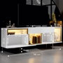 Hanah Home Soporte para TV Blanco y Dorado con Iluminación